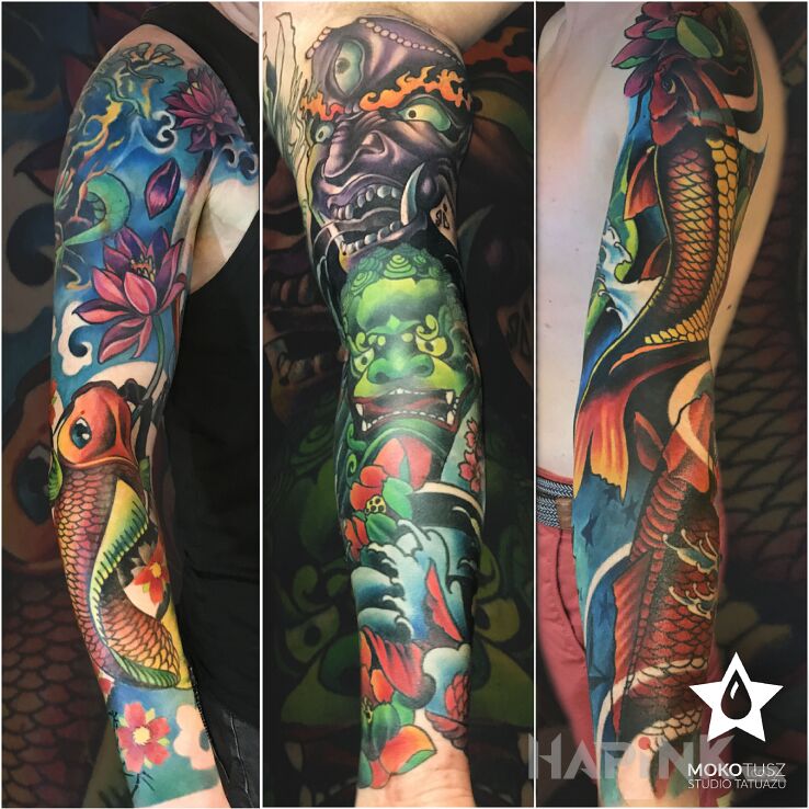 Tattoo Przedstawiamy się ;) in demons motif and japanese / irezumi style on the wrist