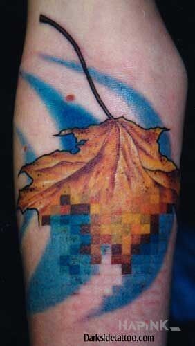 Tattoo Listek in other motif on the forearm