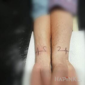 Tattoo Instead of wedding rings? on the wrist motif: Love