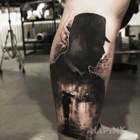 Tattoo Noir on the calf motif: 3D
