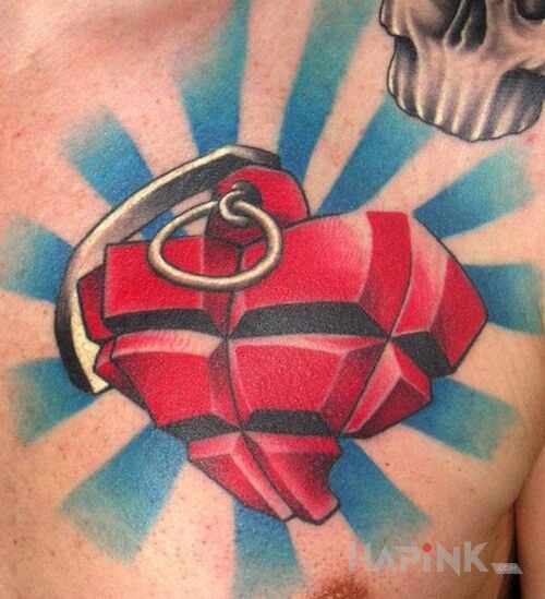 Tattoo Granat in other motif on the chest