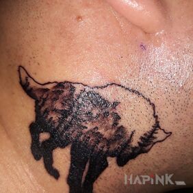 Tattoo Wolf on the neck motif: animals