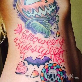 Tattoo Halloween on the ribs motif: other