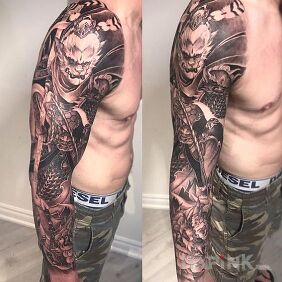 Tattoo King of the Monkeys on the forearm motif: characters