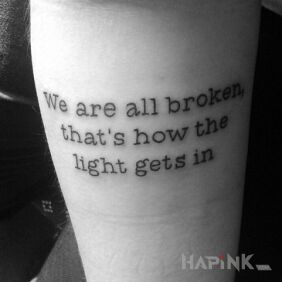 Tattoo Light on the forearm motif: lettering