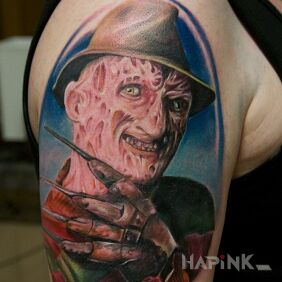 Tattoo Freddie Kruger 2 on the upper arm motif: characters