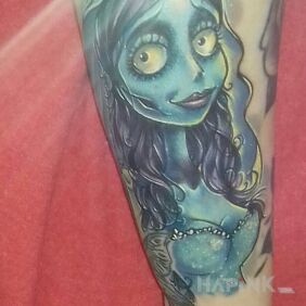 Tattoo Rotting Bride on the forearm motif: sleeves