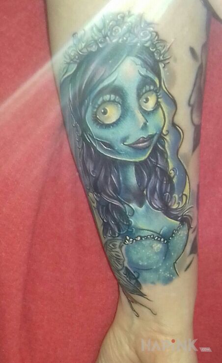 Tattoo Gnijąca Panna Młoda in sleeves motif on the forearm