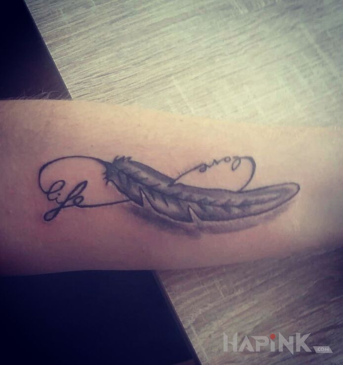 Tattoo Piorko in lettering motif on the forearm