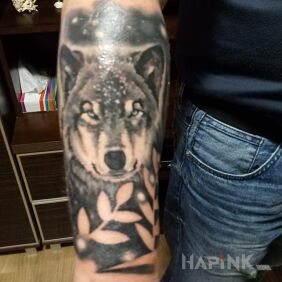 Tattoo WILK on the forearm motif: animals style: realistic