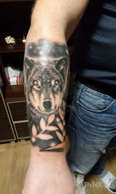 Tattoo WILK in animals motif and realistic style on the forearm