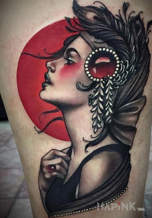 Tattoo Stylowa dziara in faces motif on the forearm