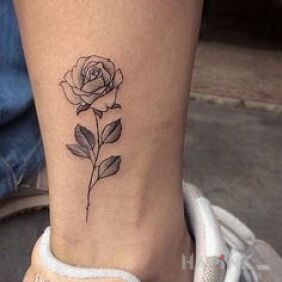 Tattoo Rose on the leg motif: flowers
