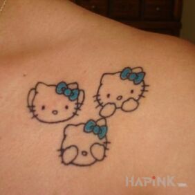 Tattoo Hello Kitty on the chest motif: characters