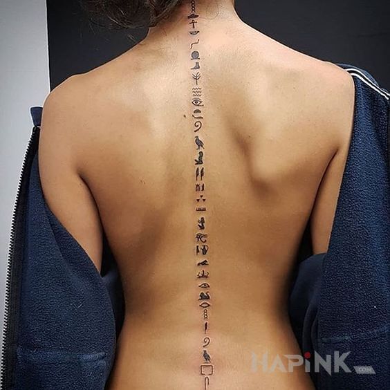 Tattoo Hieroglify in other motif on the back