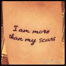 Tattoo More than scars on the forearm motif: lettering