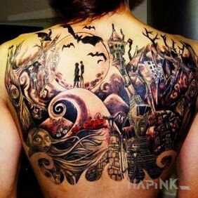 Tattoo Spooky scenery on the back motif: other