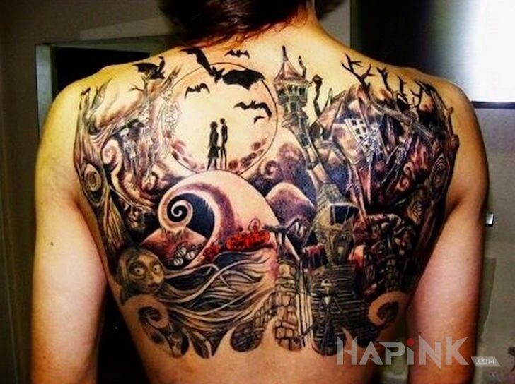 Tattoo Upiorna sceneria in other motif on the back