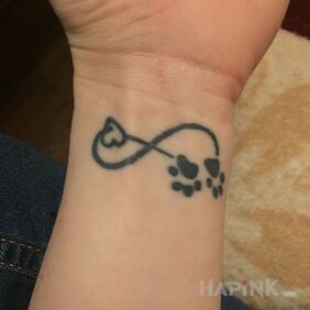 Tattoo Infinity on the wrist motif: other style: minimalistic