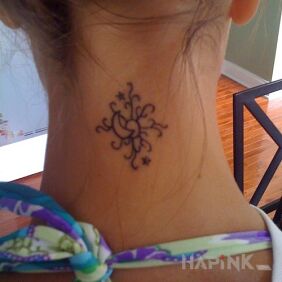 Tattoo The sun and the moon on the nape motif: other