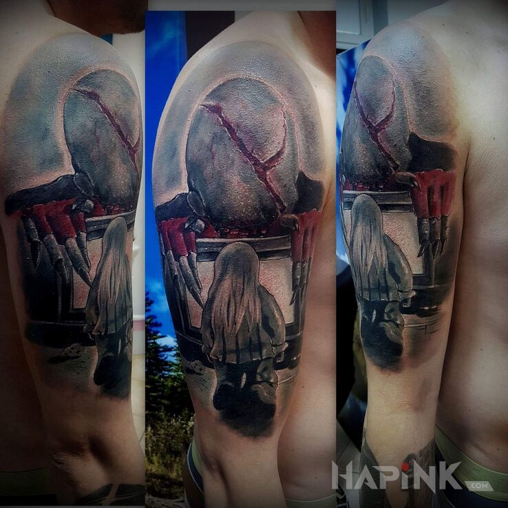 Tattoo Look See ? in demons motif and realistic style on the upper arm