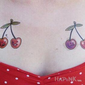 Tattoo Cherries :) on the collarbone motif: other style: newschool