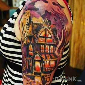 Tattoo Nightmare villa on the upper arm motif: other
