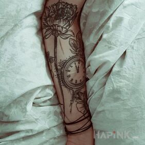 Tattoo Grey tattoos on the forearm motif: black and gray style: graphic / illustrative