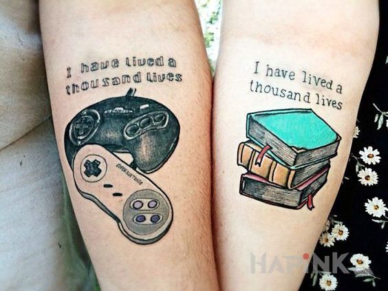 Tattoo Lived a thousand lives in Love motif and graphic / illustrative style on the forearm