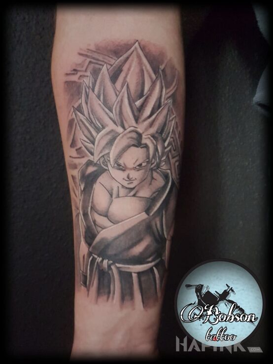 Tattoo Dragon Ball in characters motif and graphic / illustrative style on the forearm