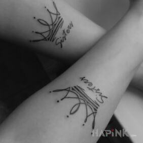 Tattoo Sister on the wrist motif: Love