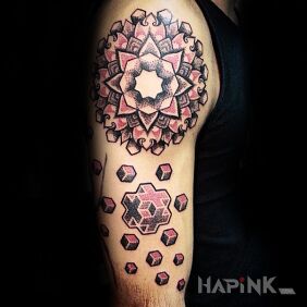 Tattoo Mandala on the upper arm motif: mandalas style: geometric
