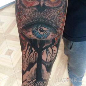 Tattoo Ended on the forearm motif: animals style: graphic / illustrative