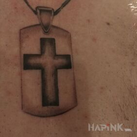 Tattoo Immortal on the chest motif: black and gray style: graphic / illustrative