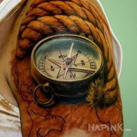 Tattoo Compass on the upper arm motif: other