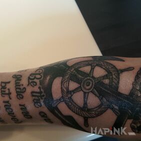 Tattoo My first on the forearm motif: objects style: realistic