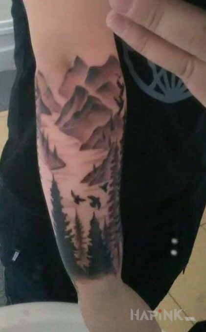 Tattoo Las gory in other motif and realistic style On the arm