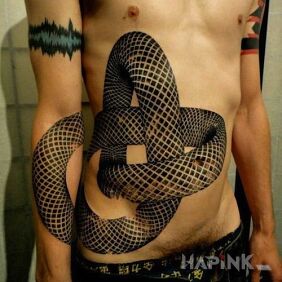 Tattoo Hose on the stomach style: geometric