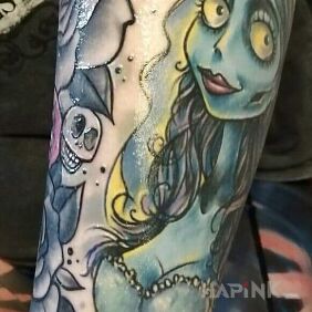 Tattoo Colorfully on the forearm motif: flowers style: graphic / illustrative