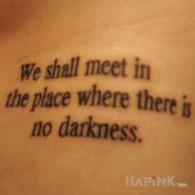 Tattoo A place free from darkness on the forearm motif: lettering style: calligraphy