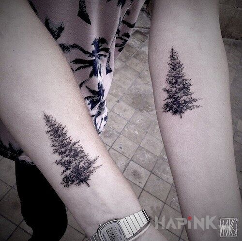 Tattoo Choinki in other motif on the forearm