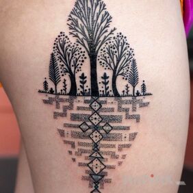 Tattoo Forest on the leg motif: other