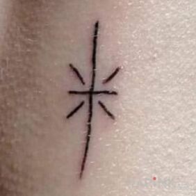 Tattoo Personal mark on the neck motif: other style: minimalistic