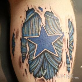 Tattoo Dallas Cowboys on the calf motif: other