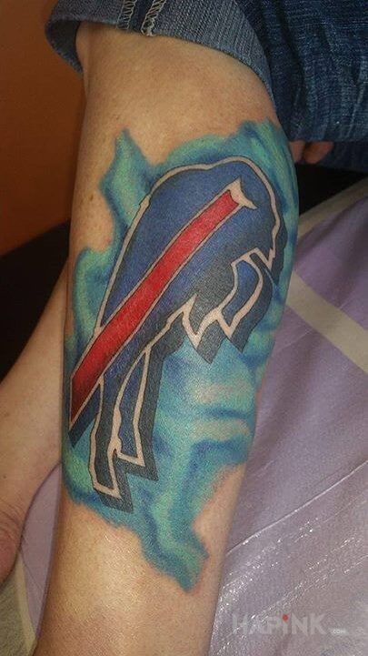 Tattoo Buffalo bills in other motif on the calf