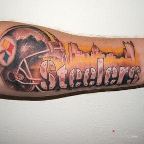 Tattoo Pittsburgh Steelers on the forearm motif: other