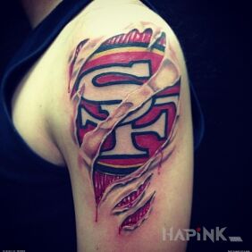 Tattoo San Francisco 49ers on the upper arm motif: other