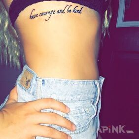 Tattoo Wish everyone was like that on the ribs motif: lettering style: calligraphy