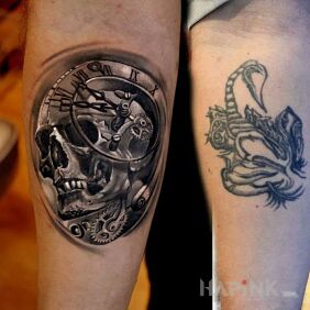Tattoo Something better on the forearm motif: skulls style: realistic