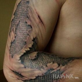 Tattoo Subcutaneous almanac on the forearm motif: 3D